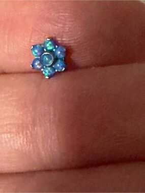 Blue Opal Flower Stud Earring - Women's Jewelry